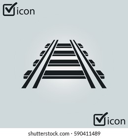 Railroad icon. Train sign. Track road symbol.  