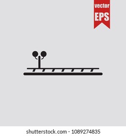 Railroad icon in trendy isolated on grey background.Vector illustration.