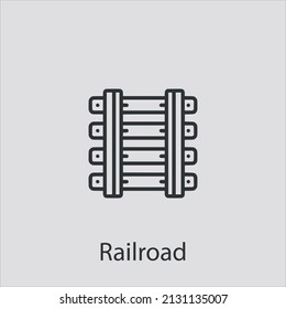 railroad icon vector icon.Editable stroke.linear style sign for use web design and mobile apps,logo.Symbol illustration.Pixel vector graphics - Vector