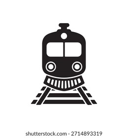 Ícone da ferrovia - Silhueta vetorial isolada no fundo branco