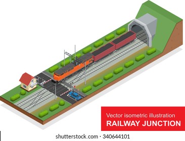 Railroad icons. Rail transport is a means of conveyance of passengers and goods on wheeled vehicles running on rails. Diesel locomotives hauling a mixed freight train.