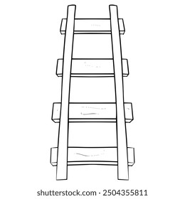 Ilustración de ferrocarril Vector de contorno dibujado a mano