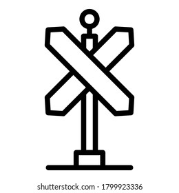 Icono de indicador de ferrocarril. Icono del vector indicador del carril de contorno para el diseño web aislado en fondo blanco