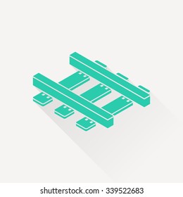 railroad isometric 3d icon