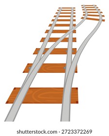 Junção ferroviária. Via férrea. Trajetória do tráfego ferroviário