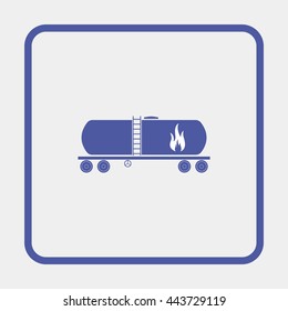 Railroad oil petroleum tank icon.