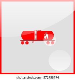 Railroad oil petroleum tank icon.