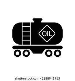 Railroad oil transportation icon design. train wagon icon. railway freight cars. isolated on white background. vector illustration