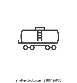 Icono de la línea de transporte ferroviario de petróleo. signo de estilo lineal para concepto móvil y diseño web. Icono del vector de contorno del depósito de aceite. Símbolo, ilustración del logotipo. Gráficos vectoriales