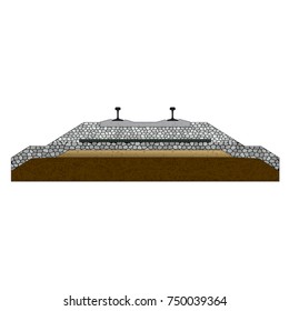 railroad Pavement layers Vector illustration