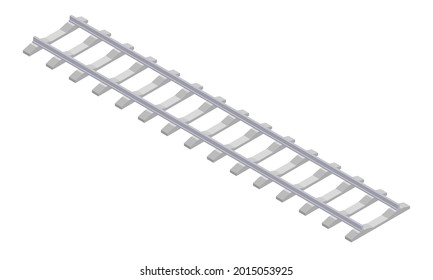 railroad rails and sleepers image in isometric styles on stocks