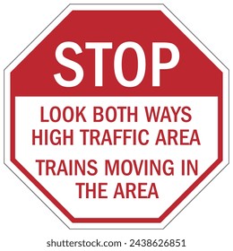 Railroad safety sign and labels