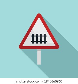 Railroad Sign Icon. Flat Illustration Of Railroad Sign Vector Icon For Web Design