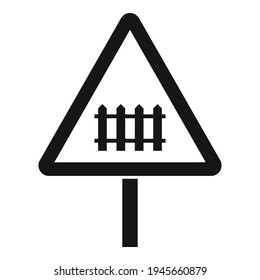 Railroad Sign Icon. Simple Illustration Of Railroad Sign Vector Icon For Web Design Isolated On White Background