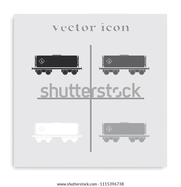 Railroad tank flat
black and white vector
icon.