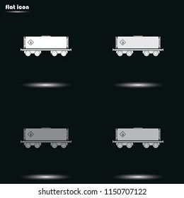 Railroad tank flat grayscale vector icon.