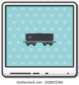 Railroad tank flat vector icon.
