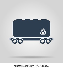 Railroad tank icon. Flat design style eps 10