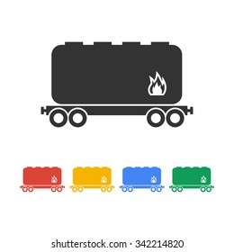 Railroad tank icon. Flat design style eps 10