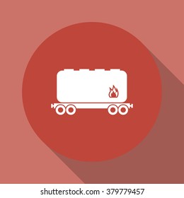 Railroad tank icon. Flat design style eps 10