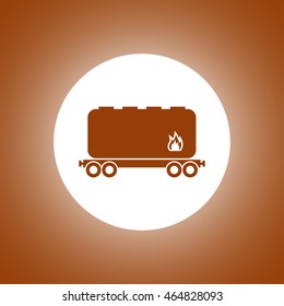 Railroad tank icon. Flat design style eps 10