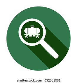 Railroad tank icon, isolated. Flat design.