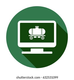 Railroad tank icon, isolated. Flat design.