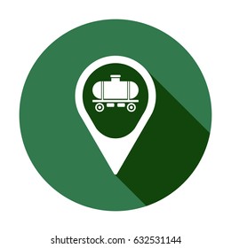 Railroad tank icon, isolated. Flat design.
