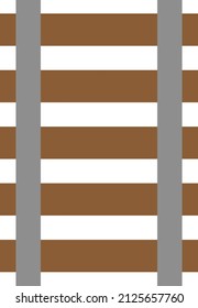 Railroad track isolated vector illustration.