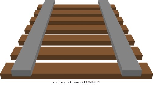 Railroad track isolated vector illustration.