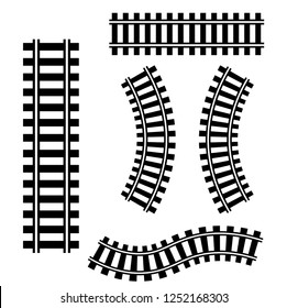 railroad tracks icon. Vector set