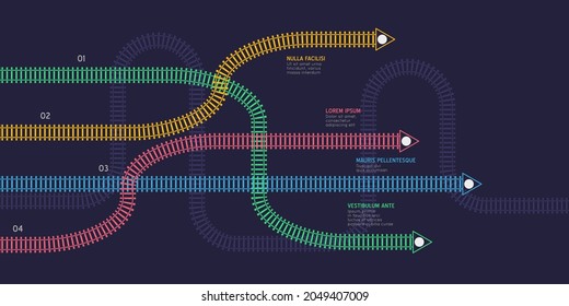 Railroad Tracks Infographic Vector Flat Style Stock Vector (Royalty ...