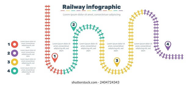 Railroad tracks, railway simple icon, rail track direction, train tracks colorful vector illustrations. Infographic elements, simple illustration.