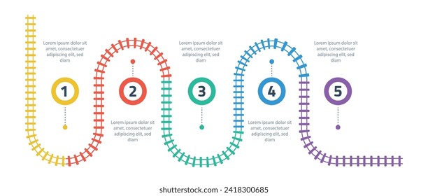 Railroad tracks, railway simple icon, rail track direction, train tracks colorful vector illustrations. Infographic elements, simple illustration on a white background.