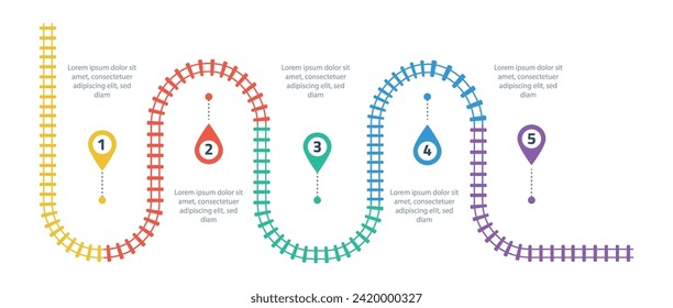 Railroad tracks, railway simple icon, rail track direction, train tracks colorful vector illustrations. Infographic elements, simple illustration on a white background.