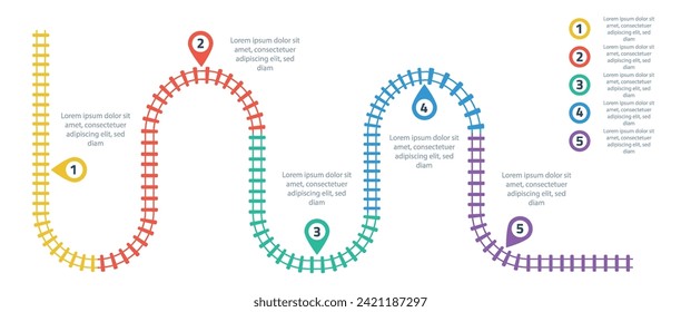 Railroad tracks, railway simple icon, rail track direction, train tracks colorful vector illustrations. Infographic elements, simple illustration on a white background.