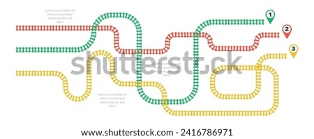 Railroad tracks, railway simple icon, rail track direction, train tracks colorful vector illustrations. Infographic elements, simple illustration on a white background.