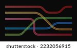 Railroad tracks. Railway train track. Rails and sleepers. Vector stock illustration.