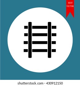 Railroad tracks or Railway vector icon logo