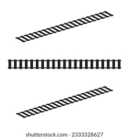 Railroad, train track. Metro, subway path. Vector illustration. EPS 10.