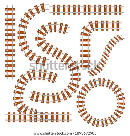 Image, Stock Photo Straight railraod track in the scenic landscape of Utah