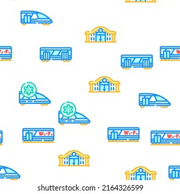 Ilustración de la línea de color del patrón sin problemas del vector de transporte ferroviario