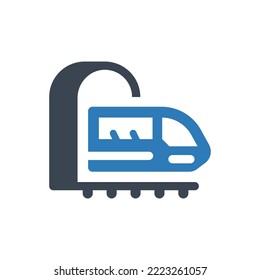 Icono de viaje por ferrocarril (Ilustración vectorial)