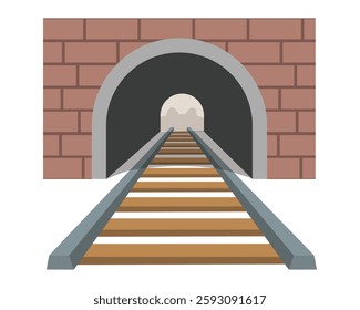 Railroad tunnel for train entrance 