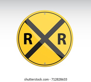 Railroad vector crossing traffic