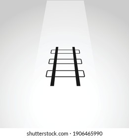Icono del vector del ferrocarril, icono del sistema ferroviario simple aislado