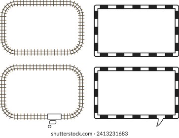 Railroad-patterned Speech Bubble Vector Illustration