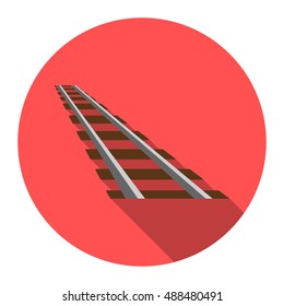 Rails icon flat. Singe western icon from the wild west flat.
