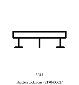 rails icon. Line Art Style Design Isolated On White Background