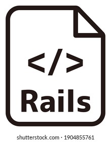 Rails icon | Major programming language vector icon illustration